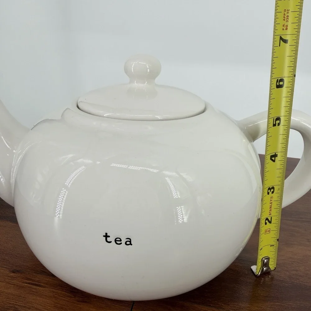 VTG 90s Pottery Barn Coffee House Tea Pot White Large 8-10 Cup 